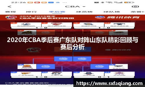2020年CBA季后赛广东队对阵山东队精彩回顾与赛后分析